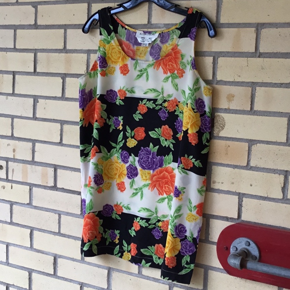 Alfred Sung Floral Vintage Silk Crepe de Chine Tank, Small, EUC